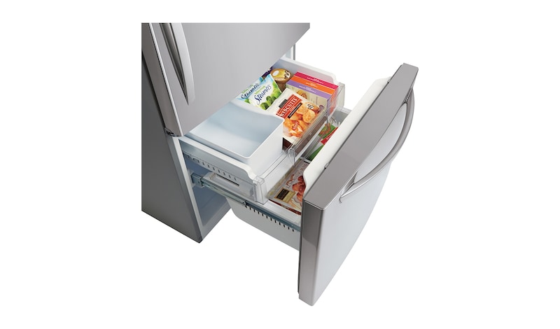 LG Réfrigérateur de 33 po, 24 pi 3 avec congélateur en bas doté d'un tiroir coulissant avec refroidissement intelligent, LDC24370ST
